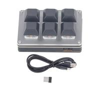 Professional Wireless Mechanical Keyboard 6 Keys USB BT 2.4G Type C Single Handed Customizable Keyboard for Gaming Office Work ABS Black