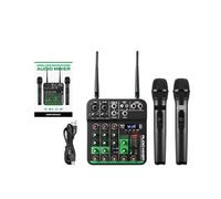 Professional Wireless Mic System - 4-Ch Mixer With USB Soundcard, Delay/Repeat FX & PC Recording For Live Performance/