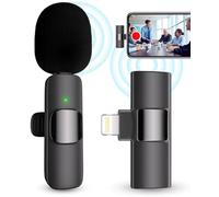 Professional Wireless Microphone for iPhone, iPad, Cordless Lavalier Lapel Omnidirectional Condenser Recording Mic for Video Recording, Live Streaming, Interview Podcast Vlog YouTube Tiktok
