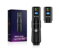 Professional Wireless Tattoo Machine with Adjustable 2.0mm-4.2mm Stroke,Tattoo Pen with 1600mAh Power,4-12V,Type-C Fast Charging, for Lining, Shading, and Color Packing,Black,2 batteries