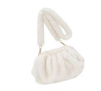 Professional Women ' s Crossbody Bag Plush Three Carrying Styles Roomy Ergonomic Work Shoulder Bag, White, Mass Beauty