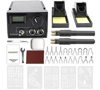 Professional Wood Burning Kit, Wandart 60W Wood Burning Tool Pyrography Kit with Dual Wood Burner 20 Woodburning Wire Nibs Tips including Ball Tips and 5PCS Stencils