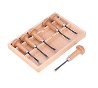 Professional Wood Carving Chisel Set 6 Piece Sculpting Tools Kit with Wooden Handles High Quality Steel Blades for Artistic Woodworking, DIY Projects, and Beginners