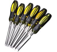Professional Wood Chisel | Carve, Cut, and Shape Wood | Steel End Caps | Use with Mallet,6 Piece Set