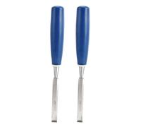 Professional Wood Chisel Set High Performance Woodworking Tools for Carving and Shaping 2PCS Flat Slotting Chisels with Blue ABS Handle Durable 45 Steel Blades (1/2")