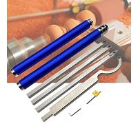 Professional Wood chisels Set of 4 Full Size Woodturning Tool Wood Lathe Tools Carbide Tools with Extension Handle Including Swan Neck Hollower Rougher Finisher