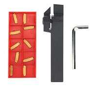 Professional Wood Turning Tools Set with CNC Lathe Tool Holder Kit, 100mm Carbide Inserts for Woodworking and Metal Cutting, Includes 10 Inserts and Wrench