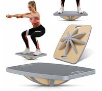 Professional Wooden 360° Rotating Balance Board, Anti-Slip wobble board, 500 lbs Capacity. Perfect for under-desk standing, physical therapy, rehab, core & stability training, and fun for all ages