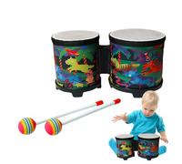 Professional Wooden Bongo Drums for Children and Adults - Percussion Musical Instrument with Stand, 2 Coloured Drums, Handmade Bongo Drum Set | Ideal for Teaching and Intr