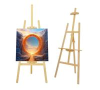 Professional Wooden Easel Stand - 5ft/150cm Adjustable A-Frame Artist Easel for Canvas, Wedding Signs, Posters - Sturdy Pine Wood Tripod for Painting, Gallery, Craft Display