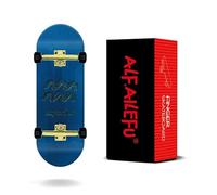 Professional Wooden Fingerboard, 32mm Complete Mini Skateboard, 5-Ply Construction with Bearing Wheels, Multi-Color Collection (Aquarius)