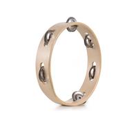 Professional Wooden Tambourine with Pleasant Jingle Sound Hand Cranked Bell Rings Color Metal Bell Sound Percussion Instrument for Adults Home School Party Supplies (8 Inch)