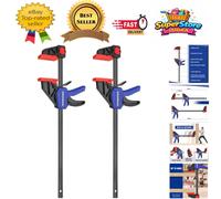WORKPRO 305 mm Ratchet Bar Clamp Set, 440 mm Spreader, Quick Release and One-Handed Clamp, Ideal for Woodworking and DIY Projects, Max 68 kg Load Limit, 2 Pack