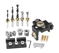 Professional Woodworking Hole Punching Kit High Strength AluminumAlloy Precise Positioning Drilling Hole Drill Essential Woodworking Hole Drilling Kit Long Lasting Aluminum Build Dowel Gauge