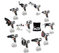Professional Woodworking Power Tool Set, 10pcs Brushless Motor Repair Home Tool Kit, Electric Impact Drill Wrench with 4.0Ah Battery& 3 Toolboxs, for DIY, Decoration, Carpentry