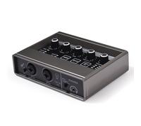 Professional XLR Interface Reverb Sound Card with 48V Phantom Power 16bit 48kHz Resolution Plug and Play for Music Online Karaoke Vocal