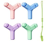 Professional Y Shape Chew Soothing Silicone with Groove Design, 4 Colors, Teething Relief for Sensory Kids, Improve Concentration, Strengthen Oral and Facial Muscles with Anti Silicone Loss Strap
