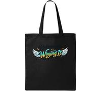 Professionally Winning It With Wings Natural Cotton Tote Bag Black