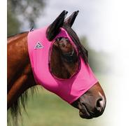 Professional's Choice Comfort-Fit Fly Mask | Smooth, Stretchy Material | Mesh Around the Eyes and Ears Allows for Clear Vision and Keeps Flies and Bugs Away | Pink Pony Size