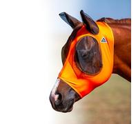 Professional's Choice Comfort-Fit Fly Mask | Smooth, Stretchy Material | Mesh Around The Eyes and Ears Allows for Clear Vision and Keeps Flies and Bugs Away | Horse Size | Orange