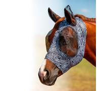Professional's Choice Comfort-Fit Fly Mask | Smooth, Stretchy Material | Mesh Around The Eyes and Ears Allows for Clear Vision and Keeps Flies and Bugs Away | Horse Size | Paisley/Black
