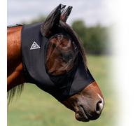 Professional's Choice Comfort-Fit Fly Mask | Smooth, Stretchy Material | Mesh Around The Eyes and Ears Allows for Clear Vision and Keeps Flies and Bugs Away | Black Horse Size