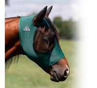 Professional's Choice Comfort-Fit Fly Mask | Smooth, Stretchy Material | Mesh Around the Eyes and Ears Allows for Clear Vision and Keeps Flies and Bugs Away | Emerald Pony Size