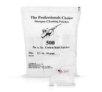 Professional's Choice Gun Cleaning Patches (500 Pack) Cotton Knit - 3" Square, Shotgun 12-16-20 Ga.
