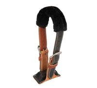 Professional's Choice The Dare Cribbing Control Collar | Durable Leather Cribbing Prevention for Horses | Fully Reversible Adjustable Fit with Removable Fleece, Black