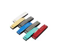 Professionals Harmonica 10 Hole Colorful Shell Blues Harmonica For Beginners(Gold)