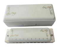 Professionals Harmonica 10hole Harmonica Professional Diatonic Blues White Transparent Acrylic Comb(Bb Key)