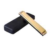 Professionals harmonica 24 Hole Tremolo Harmonica A/A#/ B/C/D/D# /E/F/F# /G/G# Harmonica Set Professional Tremolo Harmonica(Gold,BD)
