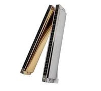 Professionals Harmonica 24 Hole Vibraphone Harmonica Set Professional Woodwind Instrument 2 Colors(Golden color bD Key)