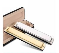 Professionals Harmonica 24hole Professional Vibrato Harmonica For Beginners(Silver-bD Key)