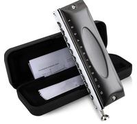 Professionals harmonica Chromatic Harmonica 12 Holes 48 Notes C Key No Valve Beginner Adult Professional Black