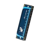 Professionals harmonica Diatonic Blues Harmonica Key Of C Blues Harp Mouth Organ Harmonica 10 Holes With Blue Case(Blue)