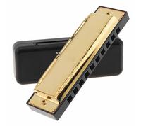 Professionals Harmonica Gold 10 Holes 20 Tone Blues Key Of C Stainless Steel Mouth Organ Musical Instrument