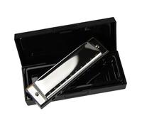 Professionals harmonica Silver 10 Holes 20 Tones Stainless Steel Harp Diatonic Blues Harmonica Key Of C For Adults Players(B)