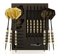 Professionelles Dart-Set - 6 Dartpfeile mit Stahlspitze, 12 Dart-Flights und 12 Aluminium-Schäften, anpassbare Konfiguration, 12 O-Ringe, Werkzeug, Schärfer und Koffer für Männerhöhle und Spielzimmer