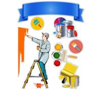Professions and Trades edible printed cake toppers-KM Designs (Painter), Multivolor