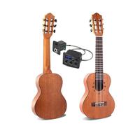 Professonial Ukulele 28" All Mahogany Mini Matte Electric Baritone Acoustic Guitar 6 String Ukulele Installed Pickups Travel(B)