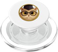 Professor Cat Funny Smart Animal Glasses Graduation Hat Tee PopSockets PopGrip for MagSafe