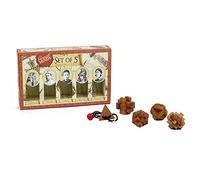 Professor Puzzles Great Minds Brain Teaser Puzzle Set - 5 Piece 3D Wooden Brain Teaser Puzzles - Women’s, Brown