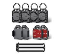 PROfezzion 4-Pack Secure GPS Tag Holder Case with Key Ring, 3M Adhesive Mount & Loop Strap for Keychain, Dog Collar, Backpack, Luggage Bag, Car & More, IPX8 Waterproof, Full Cover & Discreet