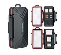 PROfezzion 48 Slots Universal Weatherproof Memory Card Carrying Case Anti-Shock Storage Holder for SD Micro SD CF Cfast XQD Nano Sim Huawei Nano Memory MSD TF CompactFlash Cfexpress SDXC SDHC Cards
