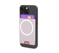 PROfezzion Double Sided Magnetic Phone Wallet, Anti-Slip Durable Plastic Card Holder 2-Cards Designed for MagSafe Compatible with iPhone 16 15 14 13 12 Pro Max Plus & MagSafe Case (0.3" Thick) - Pink