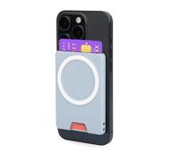 PROfezzion Double Sided Magnetic Phone Wallet, Anti-Slip Durable Plastic Card Holder 2-Cards Designed for MagSafe Compatible with iPhone 16 15 14 13 12 Pro Max Plus & MagSafe Case (0.3" Thick) - Blue