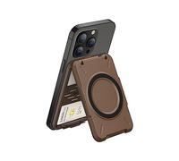 PROfezzion 2 in 1 Wallet Kickstand, Magnetic Card Holder fit 4 Cards, RFID Blocking for iPhone 16 16 Max 16 Pro 16 Pro Max 15 14 13 12 & Magnetic Case,Not for iPhone 13Mini/12Mini(Brown)