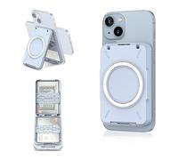 PROfezzion 2 in 1 Wallet Kickstand, Magnetic Card Holder fit 4 Cards, RFID Blocking for iPhone 16 16 Plus 16 Pro 16 Pro Max 15 14 13 12 & Magnetic Case,Not for iPhone 13Mini/12Mini(Blue)