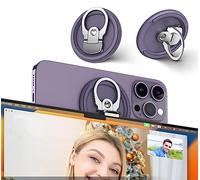 PROfezzion 3-in-1 Aluminum Magnetic Camera Mount for MacBook Webcam, Continuity Camera Mount for iPhone 16 16 Plus 16 Pro 16 Pro Max 15 14 13 12 & Mac OS Ventura/Later, with Tripod Hole(PURPLE)